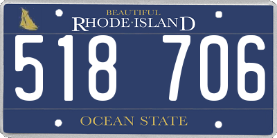 RI license plate 518706
