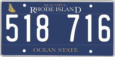 RI license plate 518716
