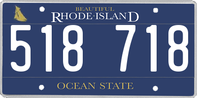 RI license plate 518718