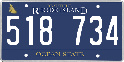 RI license plate 518734