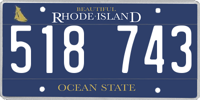 RI license plate 518743