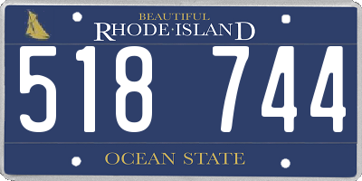 RI license plate 518744