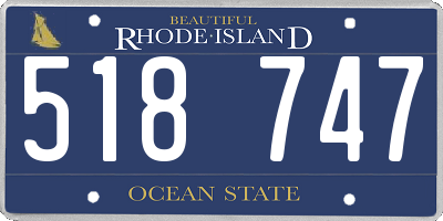 RI license plate 518747
