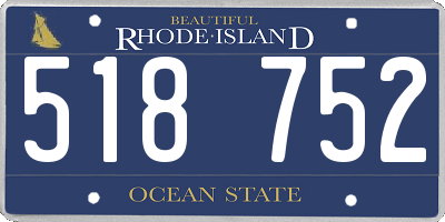 RI license plate 518752