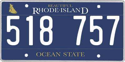 RI license plate 518757