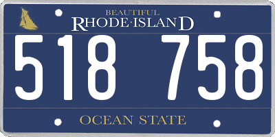 RI license plate 518758