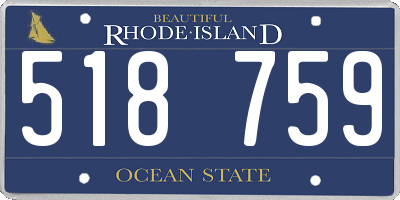 RI license plate 518759