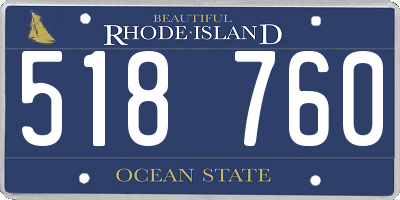 RI license plate 518760
