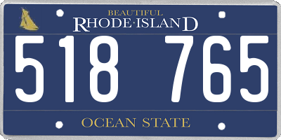RI license plate 518765