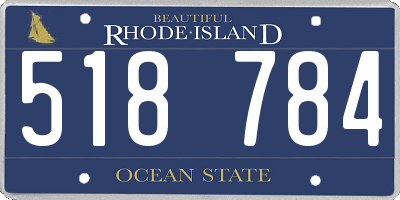 RI license plate 518784