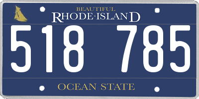 RI license plate 518785