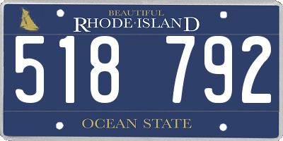 RI license plate 518792