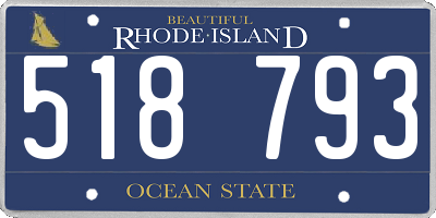 RI license plate 518793