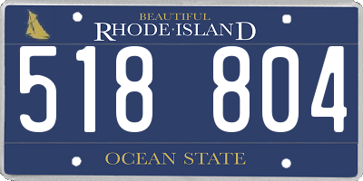 RI license plate 518804