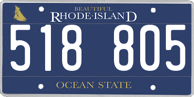 RI license plate 518805