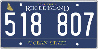 RI license plate 518807