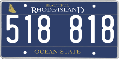 RI license plate 518818