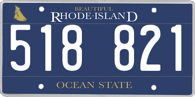 RI license plate 518821