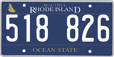 RI license plate 518826