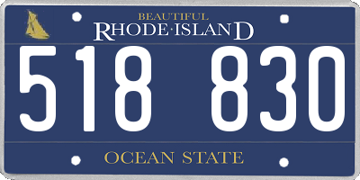 RI license plate 518830