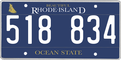 RI license plate 518834