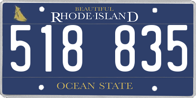 RI license plate 518835