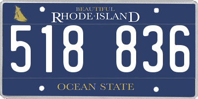 RI license plate 518836