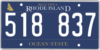 RI license plate 518837