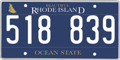 RI license plate 518839