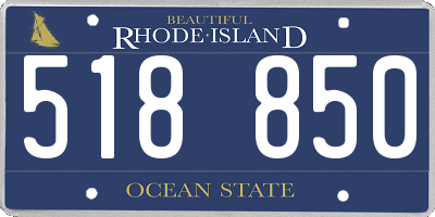 RI license plate 518850