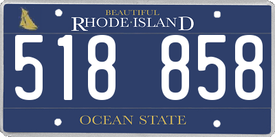 RI license plate 518858