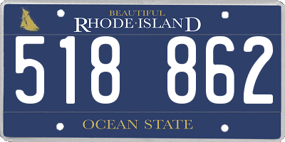 RI license plate 518862