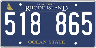 RI license plate 518865