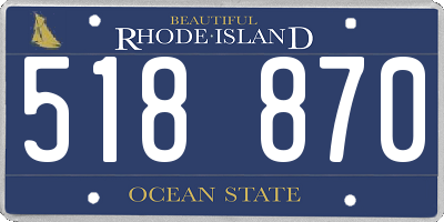 RI license plate 518870