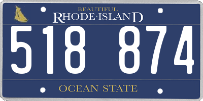 RI license plate 518874