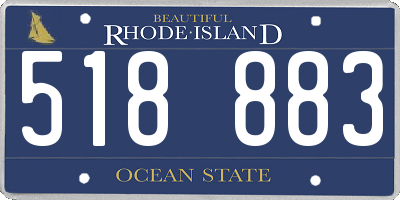 RI license plate 518883