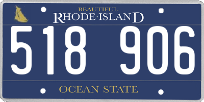 RI license plate 518906