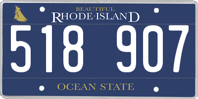 RI license plate 518907
