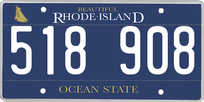 RI license plate 518908
