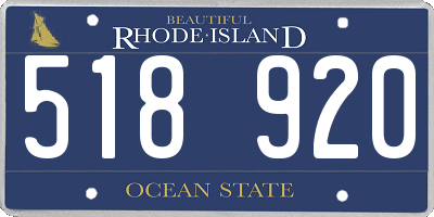 RI license plate 518920