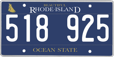 RI license plate 518925