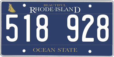 RI license plate 518928