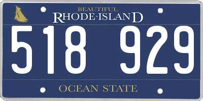 RI license plate 518929