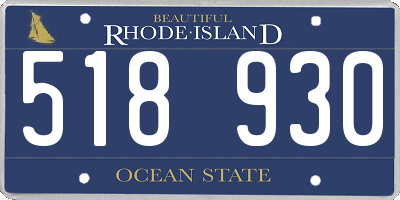 RI license plate 518930
