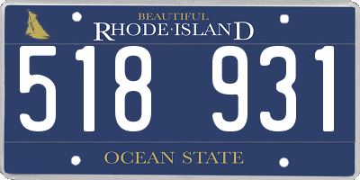 RI license plate 518931
