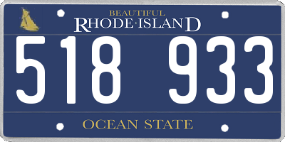 RI license plate 518933