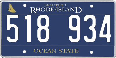 RI license plate 518934
