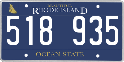 RI license plate 518935