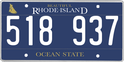 RI license plate 518937