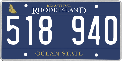 RI license plate 518940